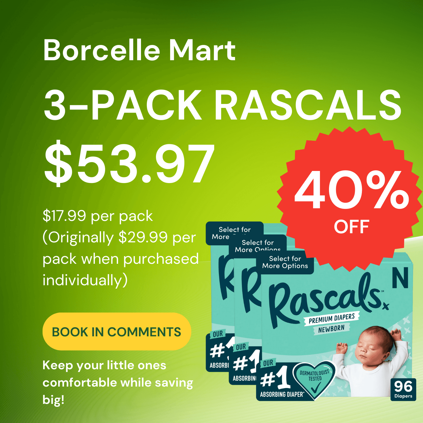 Borcelle Mart - Diapers 40% off promotion
