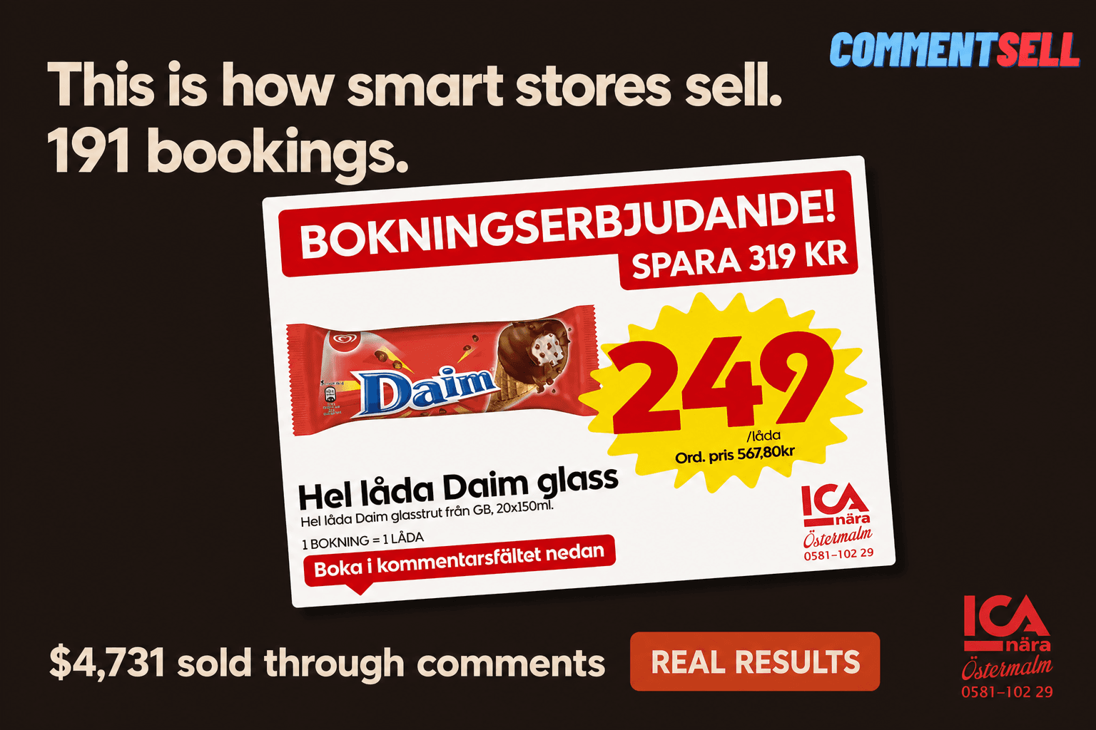 See How ICA Nära Sold $4,731 with One Post